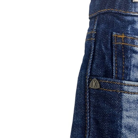 Kut From The Kloth Reese Ankle Crop Straight Leg Two Tone Raw Hem Jeans US 2 - Picture 12 of 15